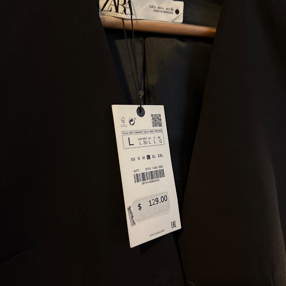 Nwt Zara Tailored Blazer L - image 2